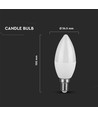 E14 3,7W LED kertepære - Plastik, Samsung LED Chip, C37