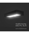 6W LED solcelle væglampe med sensor - 900lm, IP65, sort, 4000K, inkl. batteri