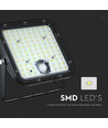 30W Solara LED projektør med solcelle - IP65, PIR sensor, 6400K, sort, LiFePO4 batteri