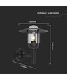 E27 væglampe med klart glas - Mat sort, IP44, aluminium, uden lyskilde