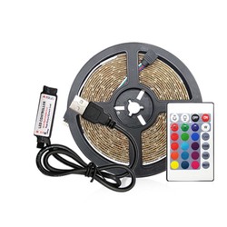 5V / USB LED Strip Outlet: 3 m. USB RGB LED strip til TV og PC - Inkl. kontroller og fjernbetjening, 60 LED pr. meter