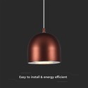 LED hængende lampe - Ø100 justerbar wire, berøringsbelysning on/off, 3000K, brun, hus
