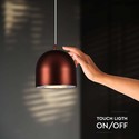 LED hængende lampe - Ø100 justerbar wire, berøringsbelysning on/off, 3000K, brun, hus