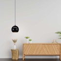 LED hængelampe Ø120 - justerbar wire, berøringslys tænd/sluk, 3000K, sort hus