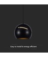 8,5W LED pendel - Ø18cm, sort, touch on/off, 3000K, inkl. lyskilde