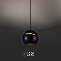 LED hængelampe Ø120 - justerbar wire, berøringslys tænd/sluk, 3000K, sort hus