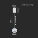 LED Hængelampe - Ø120, Justerbar Ledning, Berøringslys Tænd/Sluk, 3000K, Hvid, Hus