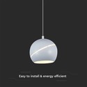 LED Hængelampe - Ø120, Justerbar Ledning, Berøringslys Tænd/Sluk, 3000K, Hvid, Hus
