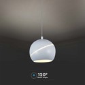 LED Hængelampe - Ø120, Justerbar Ledning, Berøringslys Tænd/Sluk, 3000K, Hvid, Hus