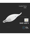 E14 3,7W LED kertepære - Flammeform, varm hvid, erstatter 30W