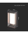1W Solara væglampe med sensor - IP65, 3000K, mørkegrå, solcelle, bevægelsessensor, udendørs