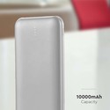 10,000mAh Powerbank - 2A, 30cm, Type C Kabel, Sølv
