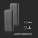 10.000mAh Powerbank 2A 30cm Type C-kabel - sort
