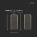 10000mAh Power Bank - 2A, 30cm Type C Kabel, Grå