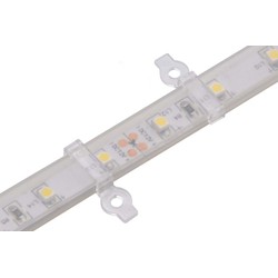 Enkeltfarvet LED strip 20 stk. klare monteringsklips til LED strip - 10mm, passer til IP65 strips