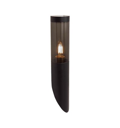 E27 sort skrå væglampe, 40cm - IP44, rustfrit stål, uden lyskilde, have/sti monteret