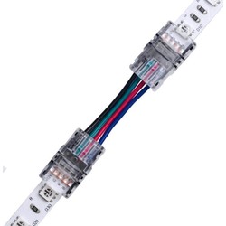 RGB LED strip tilbehør 12V/24V Samler med ledning til LED strip - 10mm, RGB, IP65, 5V-24V