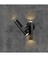 6W væglampe med 2-vejs spot - Sort, IP44, 90° spredning, justerbar, inkl. lyskilde