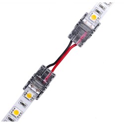 Enkeltfarvet LED strip tilbehør 12V/24V Samler med ledning til LED strip - 10mm, enkeltfarvet, IP65, 5V-24V