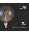 E27 4W dæmpbar G200S Spiral Filament LED pære - Smoky glas, 2700K, 120lm, 300° lysspredning