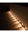 3W LED trappelys til indbygning - IP65, varm hvid, hvid kant, firkantet, 5,8x5,8 cm