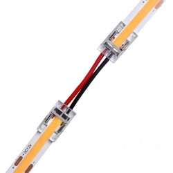 Enkeltfarvet LED strip Lavprofil samler med ledning til LED strip - 8mm, COB, enkeltfarvet, IP20, 5V-24V