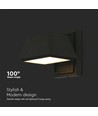 15W LED væglampe med op/ned lys - IP65 udendørs, 130lm/W, sort, 16x16,5cm, inkl. lyskilde