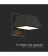 15W LED udendørs væglampe - 16x16.5x16.4mm, 4000K, sort, IP65