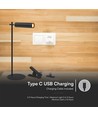 Opladelig 3-i-1 LED lampe - Magnetisk, sort, dæmpbar, inkl. fod og 2 stk. monteringsbeslag
