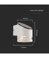 1W Solara væglampe med solcelle - 3000K, hvid, IP54, 70lm, batteri og solpanel