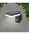 5,5W Solara væglampe med sensor - Solcelle, PIR sensor, IP54, 3000K, sort, rektangulær
