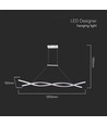 30W LED pendel, 120x100cm - 3450lm, hvid, 4000K, designer loftlampe, inkl. lyskilde