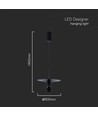 9W designer pendel - Sort, 1000lm, 120°, IP20 indendørs