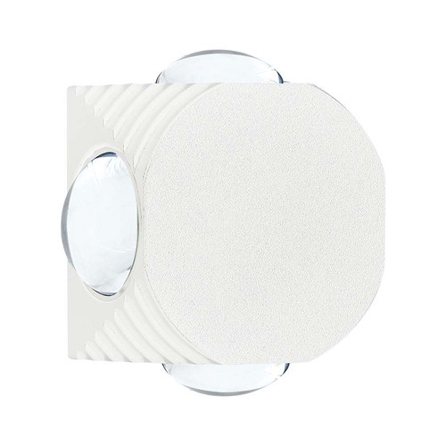 4W rund LED væglampe med 4 lysstråler - IP54, hvid, 3000K, 4-vejs lys, moderne design