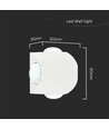 4W rund LED væglampe med 4 lysstråler - IP54, hvid, 3000K, 4-vejs lys, moderne design