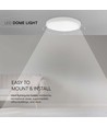 24W LED loftslampe - Ø30cm, IP44, hvid kant, 2500lm, rund
