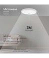 36W LED sensorlampe - Ø42cm, IP44, sort kant, 4000K, indbygget mikrobølge sensor