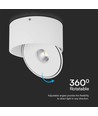 28W RA90 Påbygningsspot - Ø17,8 cm, Højde: 8,7 cm, CCT, 3 lyskulører, hvid
