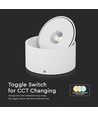 28W RA90 Påbygningsspot - Ø17,8 cm, Højde: 8,7 cm, CCT, 3 lyskulører, hvid