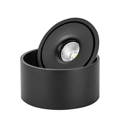 28W RA90 Påbygningsspot - Ø17,8 cm, Højde: 8,7 cm, Sort, CCT - 3 lyskulører