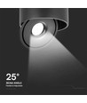 28W RA90 Påbygningsspot - Ø17,8 cm, Højde: 8,7 cm, Sort, CCT - 3 lyskulører
