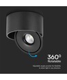 28W RA90 Påbygningsspot - Ø17,8 cm, Højde: 8,7 cm, Sort, CCT - 3 lyskulører