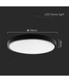 24W LED loftslampe - IP44, Ø29,5cm, sort kant