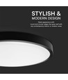 24W LED loftslampe - IP44, Ø29,5cm, sort kant