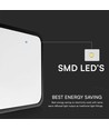 18W LED loftslampe, kvadratisk - IP44, sort kant, 4000K, 1830lm