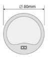 Sono60s møbelspot Ø6cm - 12V DC, Mål: Ø6 cm, Påbygning, sensor, børstet stål