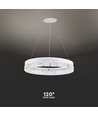 25W LED Designer pendel, Ø50cm - Ring design, hvid, 3000lm, 3000K, varm hvid