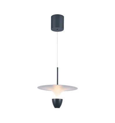 9W LED pendel - 1000lm, 3000K, hvid-grå krop, 30x320x100cm