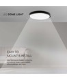 18W LED loftslampe - IP44, Ø25cm, sort kant