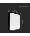 48W LED loftslampe - 42 x 42cm, sort kant